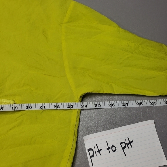 love J Sheer Neon yellow quarter zip cropped jacket women's size large - Picture 6 of 10